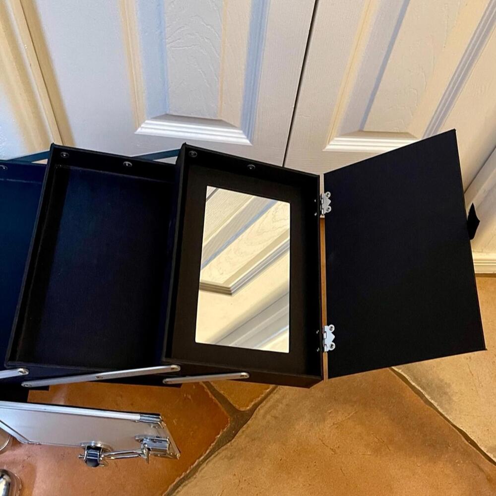 Professional Rolling Makeup Case - Silver - image 5